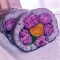 soratyan05's cooksnap of when they made ピンクのお花太巻き、恵方巻き.