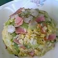しおとも's cooksnap of when they made レタス卵チャーハン！まぜて炒めて簡単★.