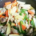 uzurin's cooksnap of when they made マリネ野菜炒め♪鶏もも肉とじゃが芋.