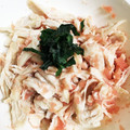 purin☆☆'s cooksnap of when they made レンジで作る・蒸し鶏と榎茸の明太子和え.