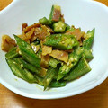 hutaai's cooksnap of when they made オクラのカレーマヨ炒め✿.
