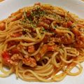 かおる・ω・'s cooksnap of when they made 濃厚♡蟹のトマトクリームパスタ.