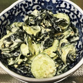 ♡もちあか♡'s cooksnap of when they made ワカメときゅうりのゴママヨ和え.