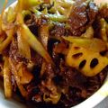 ナチ子's cooksnap of when they made 牛肉とごぼうとれんこんの炒め物☆.