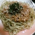 みぃ＋゜'s cooksnap of when they made 簡単10分♪梅しそ納豆パスタ.