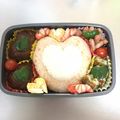 モブ人間's cooksnap of when they made 大人 キャラ弁Wハート弁当 バレンタイン.