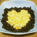 イゲかず's cooksnap of when they made 牛そぼろ丼☆ハートにして見ました♪.