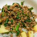 pinapina55's cooksnap of when they made 簡単！ひき肉とニラの焼肉のタレ丼.