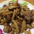 うんのぞのぞ's cooksnap of when they made 鶏肉とレンコンの甘辛炒め.