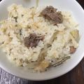 まゆへぃ's cooksnap of when they made 安い牛こまで！牛ゴボウ炊き込みご飯^ ^.