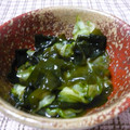 buushino's cooksnap of when they made きゅうりとワカメの酢の物.