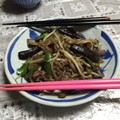 まい's cooksnap of when they made なすともやし、牛肉の炒めもの.