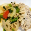 pipisis's cooksnap of when they made 豚肉とれんこんと小松菜のオイスター炒め♬.