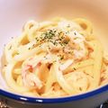SAKURA0704's cooksnap of when they made 「魚介のクリームパスタ風うどん」.