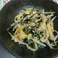 ゅぅBucchi's cooksnap of when they made モヤシとワカメの卵炒め.