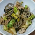 ゆかいなゆったん's cooksnap of when they made 大葉香る豚肉とれんこんの炒め物.