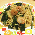 めるぴよ's cooksnap of when they made ほうれん草とエビの和風パスタ☆.