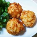 モモとタミ～'s cooksnap of when they made 【ぷりぷり♬】海老のクルトン揚げ。.