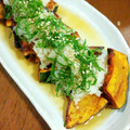 hasin*'s cooksnap of when they made ◆糖尿病◆揚げかぼちゃのおろしポン酢かけ.
