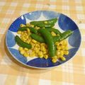 オレンジリング's cooksnap of when they made スナップエンドウとコーンのバター炒め.