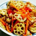 まるこのきのこ♪'s cooksnap of when they made 蓮根の胡麻きんぴら.