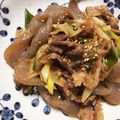 umikay's cooksnap of when they made 牛肉とこんにゃくの甘炒め.