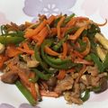 ☆コレット★'s cooksnap of when they made 豚肉しめじピーマンの炒め物.