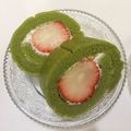＊すとろべりー＊'s cooksnap of when they made 抹茶ロールケーキ～いちごクリーム～.
