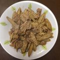 クックC5U4TL☆'s cooksnap of when they made 新ごぼうで豚肉入り笹切りきんぴら.