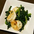 hikari527's cooksnap of when they made 簡単！春菊とえびのガーリック炒め.