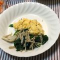 おはなすき's cooksnap of when they made ｴﾉｷとホウレン草のふわふわ卵乗せ.