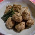 gakky's cooksnap of when they made れんこんと鶏つくねの煮もの.
