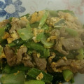 たくじろうさんたろう's cooksnap of when they made 豚肉と小松菜の卵炒め.