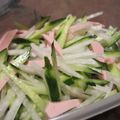 チョビ～☆'s cooksnap of when they made 魚肉ソーセージ＆大根＆きゅうりの千切り.