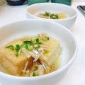 Fire-King's cooksnap of when they made 厚揚げの鳥ミンチえのき煮.