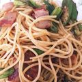 107♡'s cooksnap of when they made 疲労回復☆梅干とベーコンのスパゲティー♪.