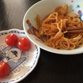 小まめちゃん。's cooksnap of when they made ママとぼくの簡単ランチ☻ナポリタン焼そば.