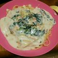 千景・∞・'s cooksnap of when they made 鮭とほうれん草のクリームパスタ.