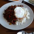 masuneko's cooksnap of when they made 美多ミン夏野菜と挽肉のバジル炒めごはん.