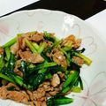 赤きんぎょ16's cooksnap of when they made 小松菜と豚こま肉の炒め物.