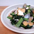 Giant corn's cooksnap of when they made あさりと小松菜のにんにくオイル蒸し煮.