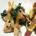 にゃーお★'s cooksnap of when they made 肉野菜炒め＊豚肉・玉ねぎ・ほうれん草.