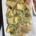 takakiyuki's cooksnap of when they made めんつゆで簡単★白菜と厚揚げの卵野菜炒め.