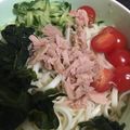 ALOHAnon's cooksnap of when they made 出汁を効かせたマヨ無し醤油味サラダうどん.