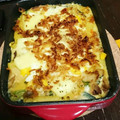 shizuとreo's cooksnap of when they made 鮭と卵とほうれん草のチーズソースグラタン.
