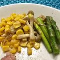 kyao☆'s cooksnap of when they made アスパラ＆コーンの付け合せ.