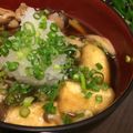 mihomine's cooksnap of when they made 薬味たっぷり揚げ出し豆腐のきのこあんかけ.