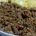ぱんだこぱんだ☆'s cooksnap of when they made 簡単：レンジ３分：豚肉のピリ辛そぼろ.