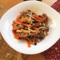 ロップねおん's cooksnap of when they made 豚肉とごぼうにんじんのみそ炒め.