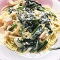 幸せ♡33's cooksnap of when they made ✿サーモンとほうれん草のクリームパスタ✿.